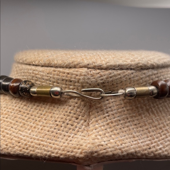 Bone dyed pictographs necklace vintage C37 - Picture 8 of 8